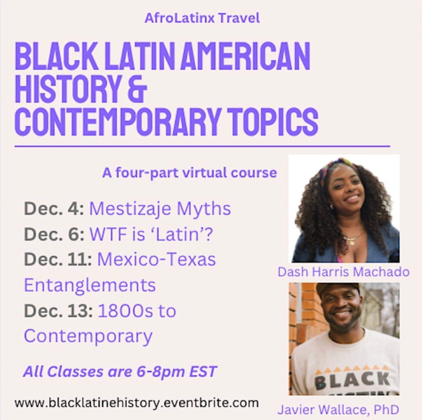 Invierno Negro: Black Latin American History & Contemporary Topics - 8hr Course - December 2023